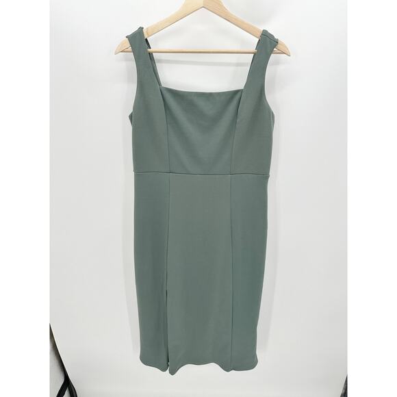 Show Me Your Mumu Eden Green Grey Square Neck Midi Dress Size XL Wedding Party - Picture 9 of 9